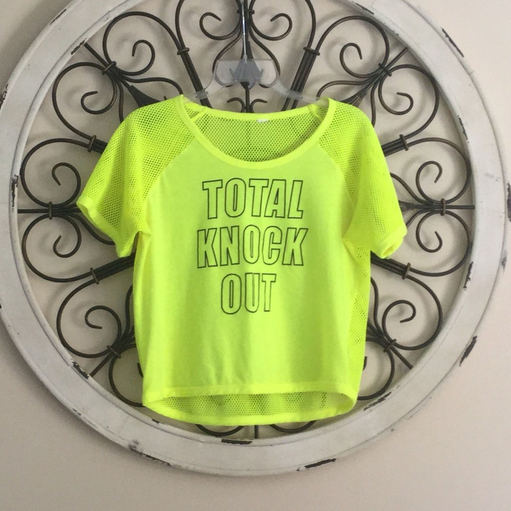 Neon Yellow TKO Mesh Crop Top